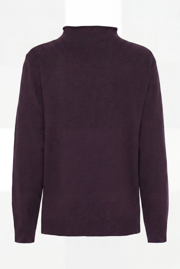 I SAY Frigga A-Shape Pullover Knitwear 419 Aubergine