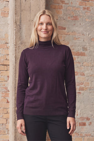 I SAY Frigga A-Shape Pullover Knitwear 419 Aubergine