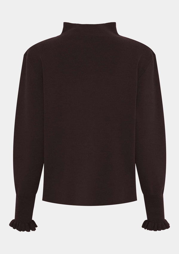 I SAY Frigga New Pullover Knitwear 357 Dark Brown Melange
