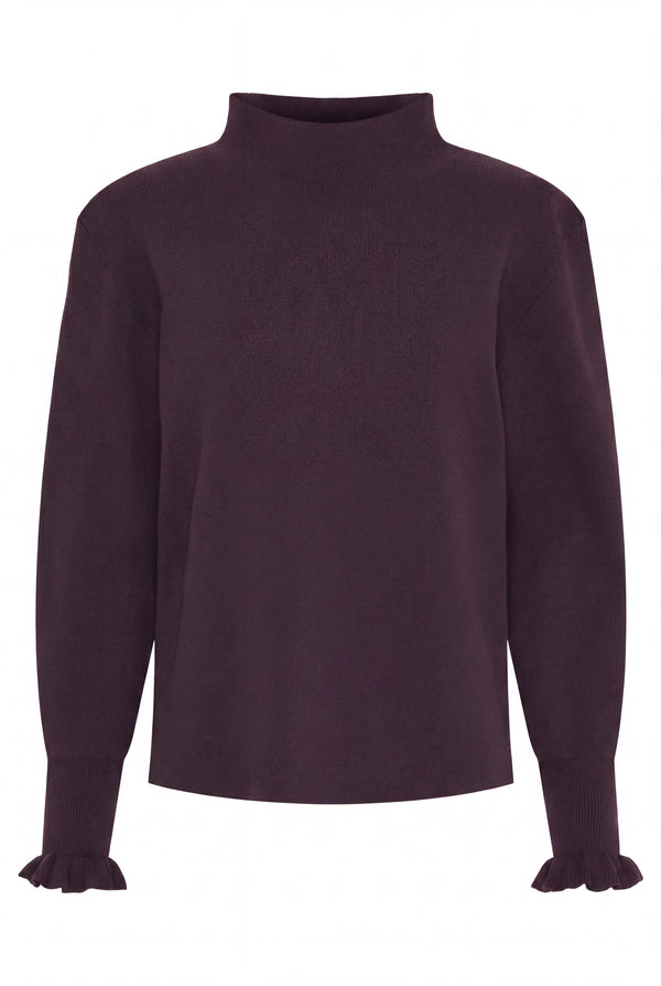 I SAY Frigga New Pullover Knitwear 419 Aubergine