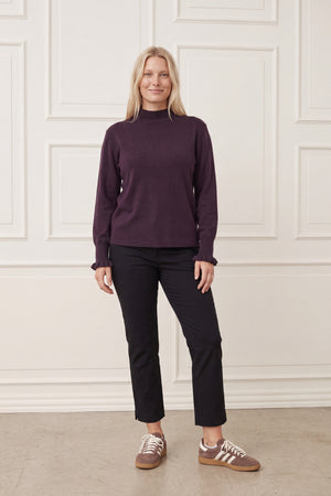I SAY Frigga New Pullover Knitwear 419 Aubergine