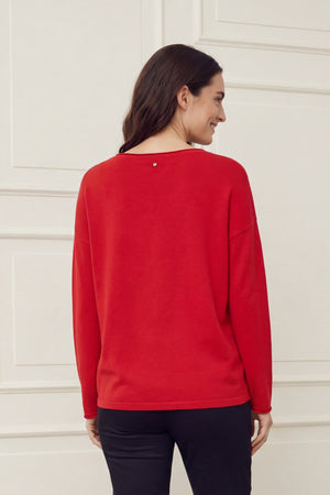 I SAY Frigga V-Neck Knitwear 432 Fresh Red