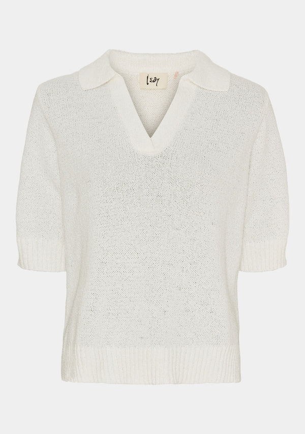 I SAY Gabi s/s Knit Knitwear 101 Broken White