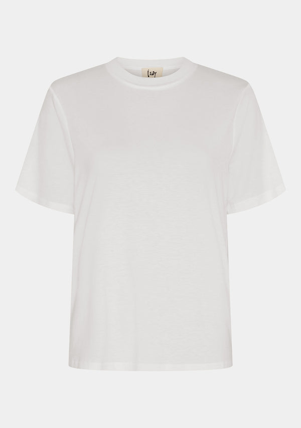 I SAY Gritt O-Neck T-Shirt T-Shirts 100 White