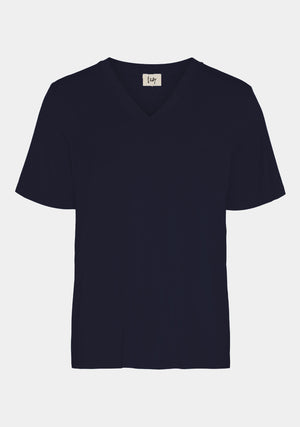 I SAY Gritt V-Neck T-Shirt T-Shirts 640 Navy