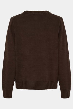 I SAY Gwen Basic Pullover Knitwear 356 Dark brown