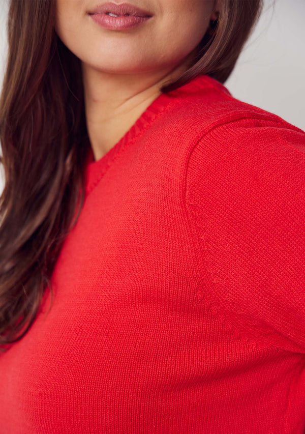 I SAY Gwen Basic Pullover Knitwear 432 Fresh Red