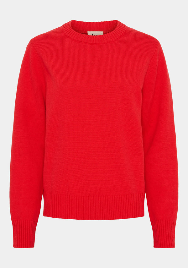I SAY Gwen Basic Pullover Knitwear 432 Fresh Red