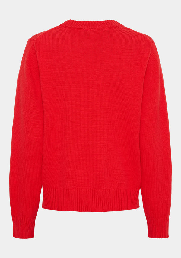 I SAY Gwen Basic Pullover Knitwear 432 Fresh Red