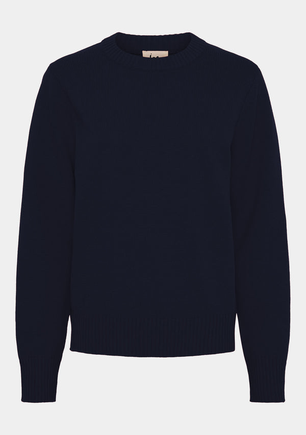 I SAY Gwen Basic Pullover Knitwear 640 Navy