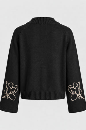 I SAY Gwen Deco Pullover Knitwear M41 Black w/Cream