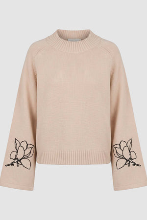 I SAY Gwen Deco Pullover Knitwear N16 Creamy w/Black