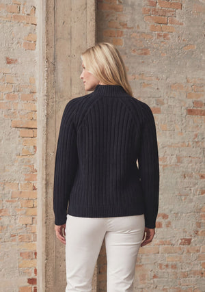 I SAY Gwen Highneck Pullover Knitwear 640 Navy