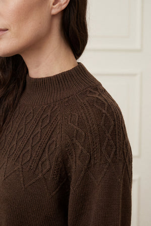 I SAY Gwen Pattern Pullover Knitwear 890 Khaki Melange