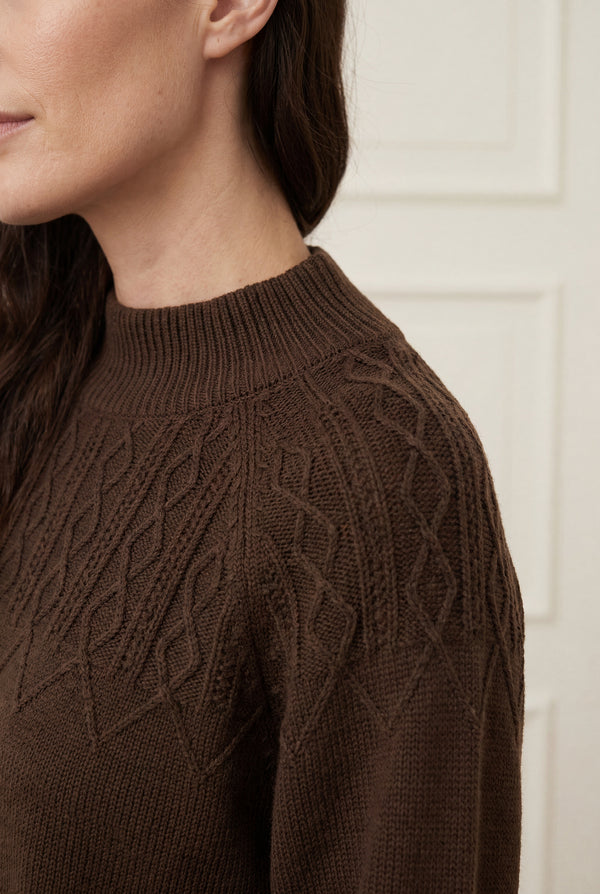 I SAY Gwen Pattern Pullover Knitwear 890 Khaki Melange