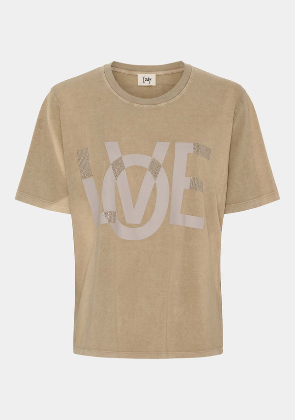 I SAY Haley New T-Shirt T-Shirts N19 Washed Taupe