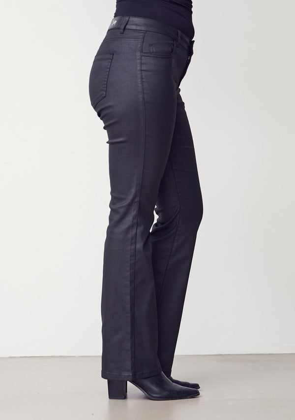 I SAY Isay Flare Coated Pant Pants 900 Black