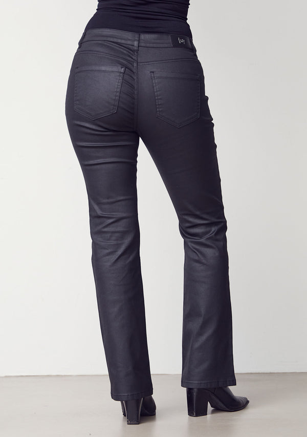 I SAY Isay Flare Coated Pant Pants 900 Black