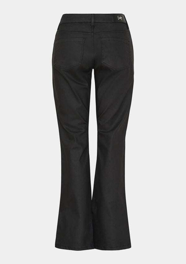 I SAY Isay Flare Coated Pant Pants 900 Black