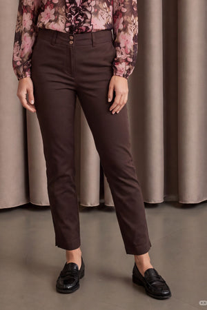 I SAY Isay Highwaist Chino Pants 356 Dark brown
