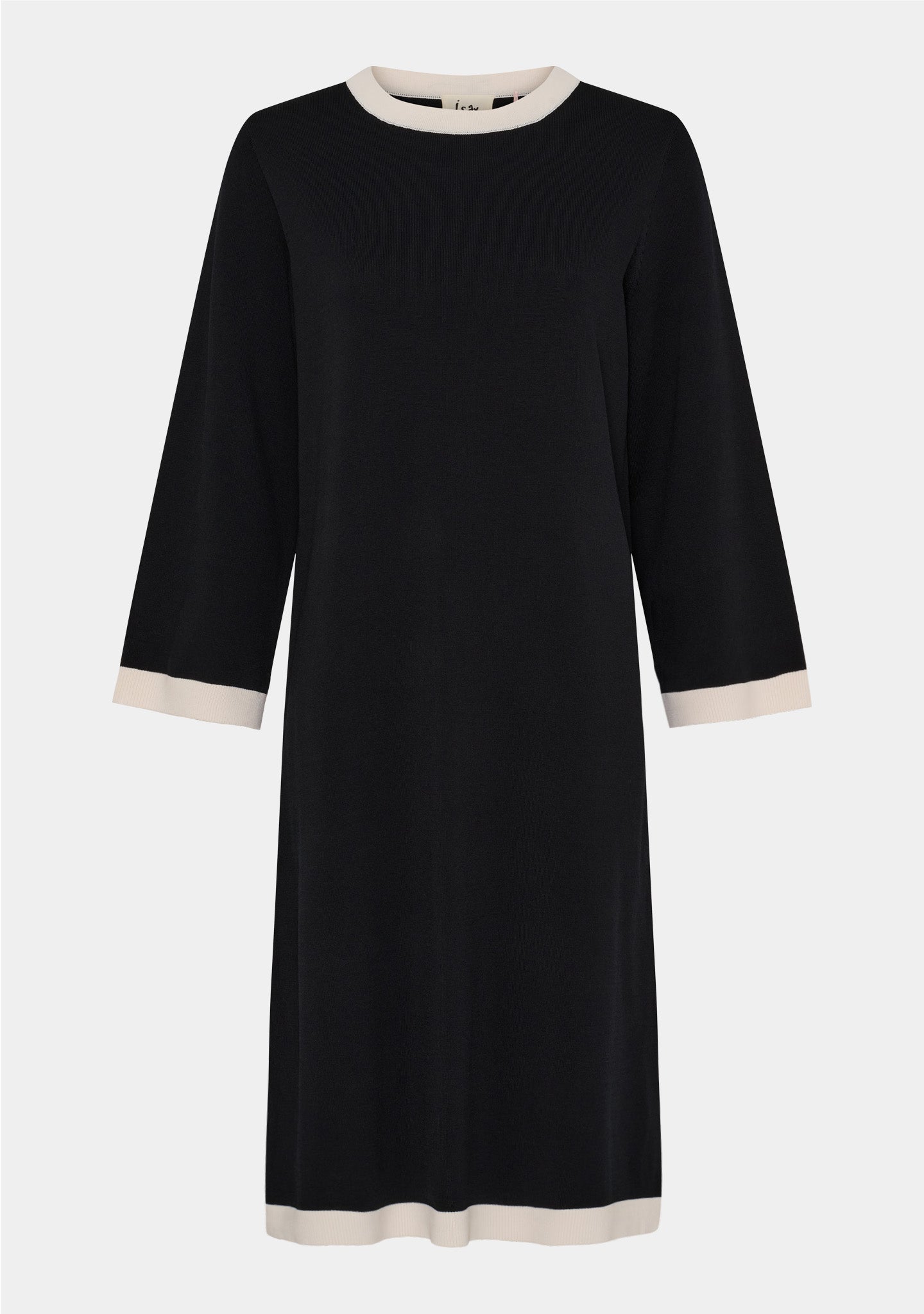 Jena Knit Dress - Black w/Cream Isayshop.eu Jena Knit Dress - Black w/Cream Isayshop.eu