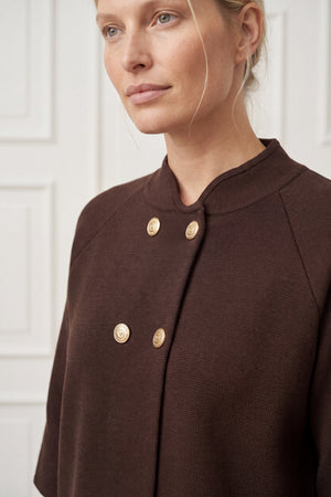 I SAY Jena Poncho Blouse Knitwear 356 Dark brown