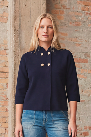I SAY Jena Poncho Blouse Knitwear 640 Navy