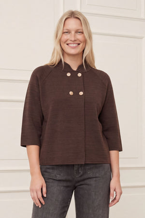 I SAY Jena Poncho Blouse Knitwear 890 Khaki Melange