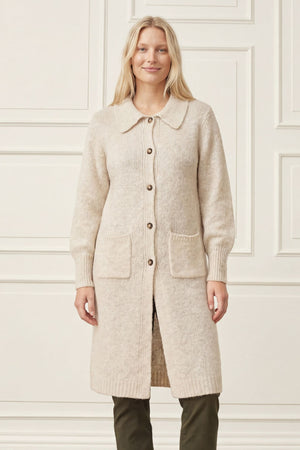 I SAY Joa Long Cardigan Knitwear 101 Broken White