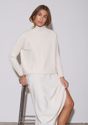I SAY Kaddy Knit Pullover Knitwear 125 Winter White Melange