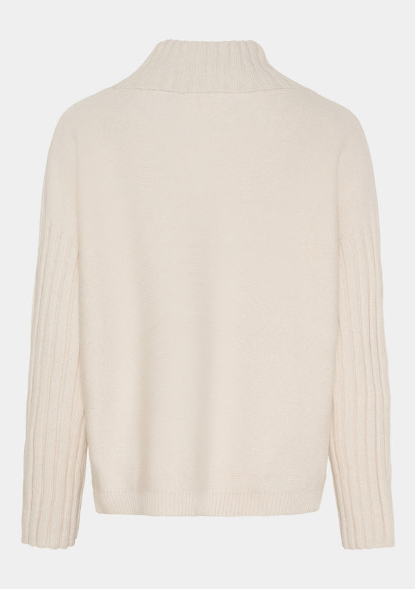 I SAY Kaddy Knit Pullover Knitwear 125 Winter White Melange