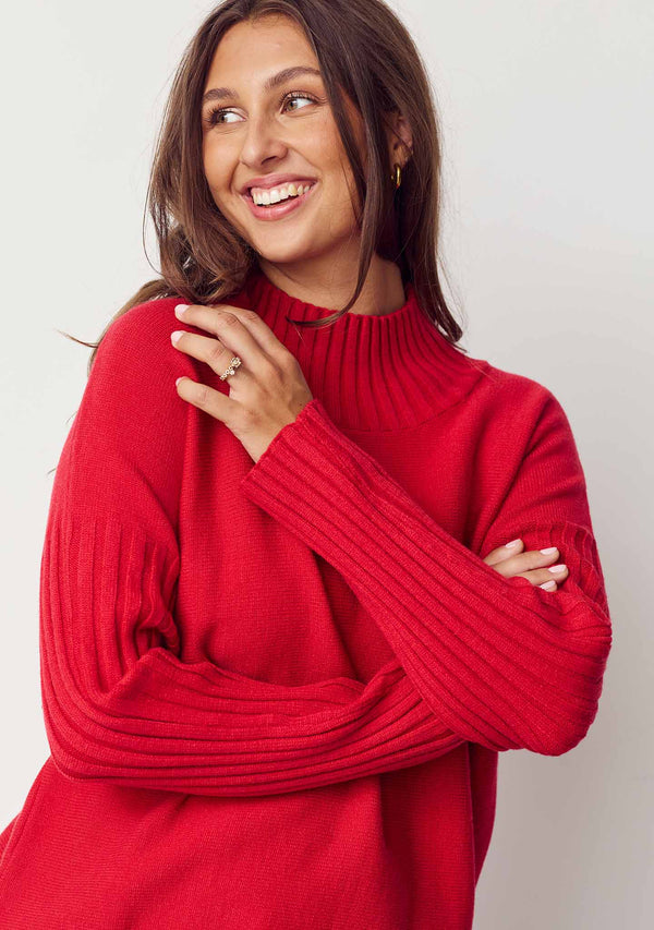 I SAY Kaddy Knit Pullover Knitwear 404 Red