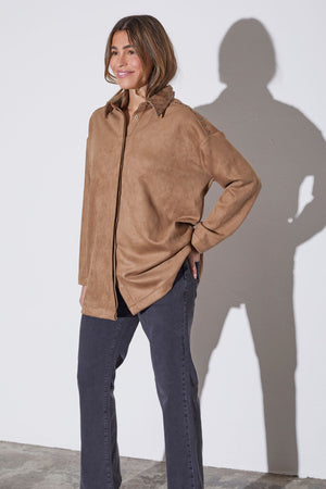 I SAY Kaja Shirt Jacket Jackets 930 Potato