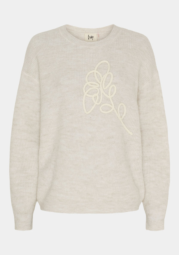 I SAY Kamo Knit Pullover Knitwear 101 Broken White