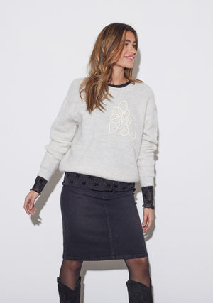 I SAY Kamo Knit Pullover Knitwear 101 Broken White