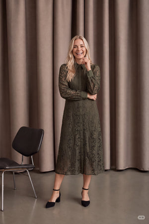 I SAY Kimie Lace Dress Dresses 885 Khaki