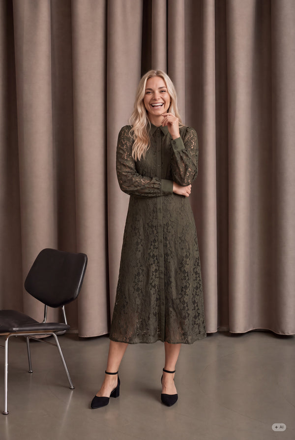 I SAY Kimie Lace Dress Dresses 885 Khaki
