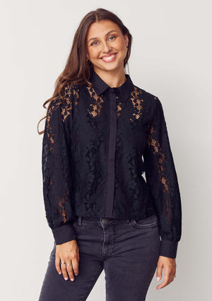 I SAY Kimie Lace Shirt Shirts 900 Black