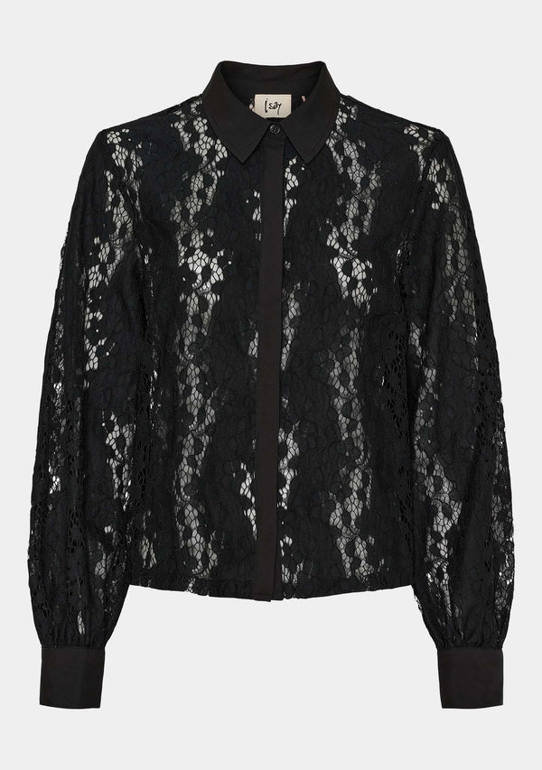 I SAY Kimie Lace Shirt Shirts 900 Black