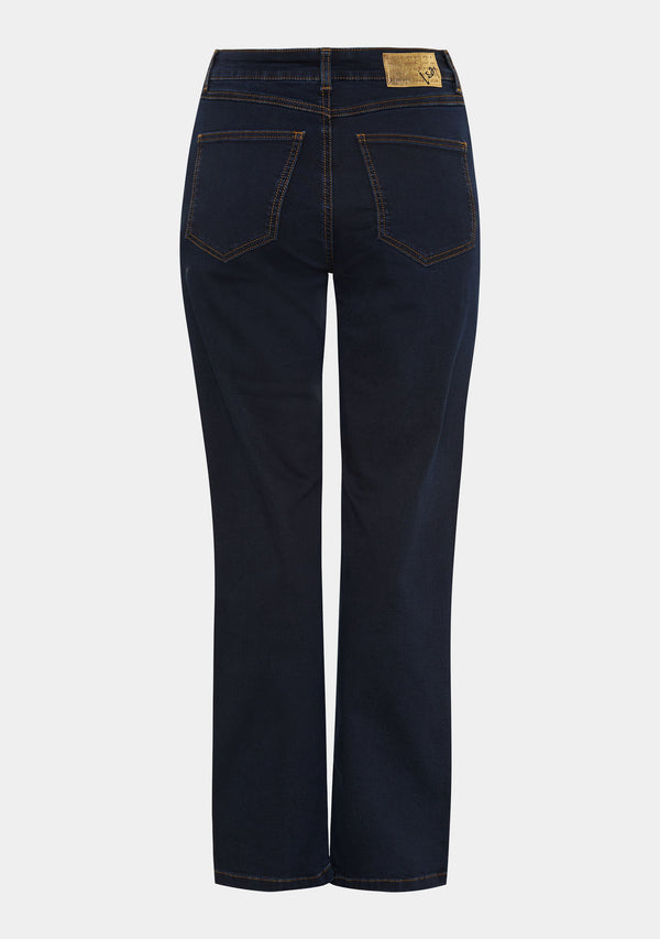 I SAY Lido Straight Long Jeans Pants 693 Denim Blue Unwashed