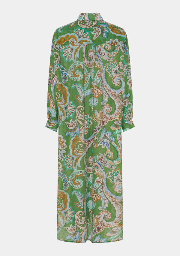 I SAY Lotta Shirt Dress Dresses N37 Grass Green Paisley