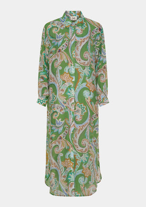 I SAY Lotta Shirt Dress Dresses N37 Grass Green Paisley