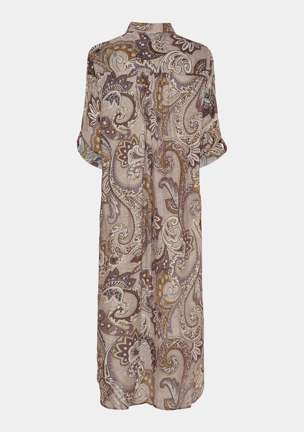 I SAY Lotta Shirt Dress Dresses N45 Taupe Paisley