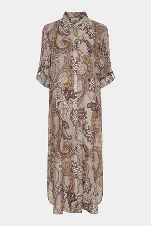 I SAY Lotta Shirt Dress Dresses N45 Taupe Paisley