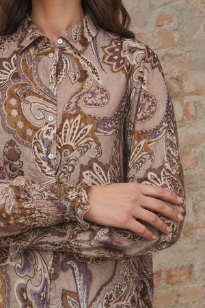 I SAY Lotta Smock Shirt Shirts N45 Taupe Paisley