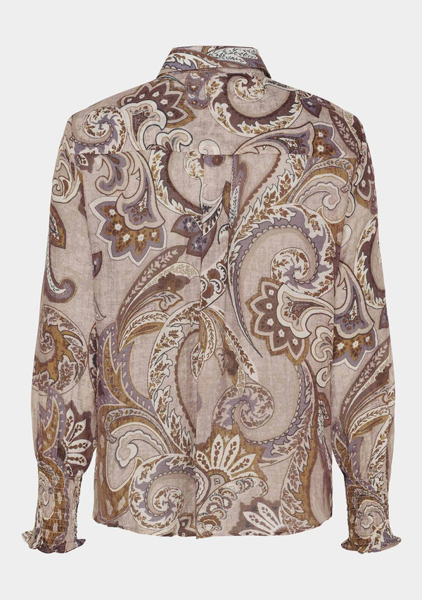 I SAY Lotta Smock Shirt Shirts N45 Taupe Paisley