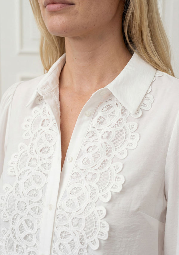 I SAY Lotus Shirt Shirts 101 Broken White