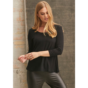 I SAY Louis 3/4 Sleeve Blouse Blouses 900 Black