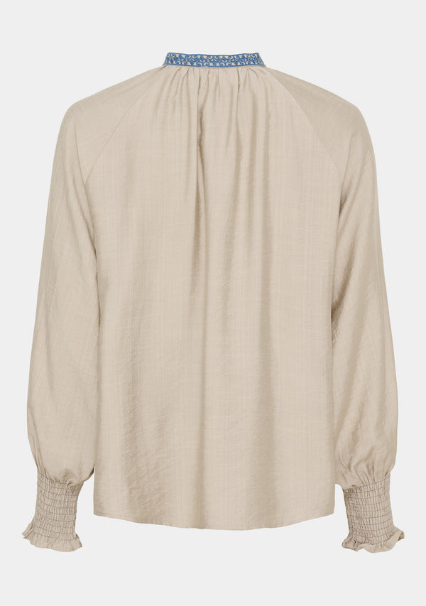 I SAY Lykke Deco Blouse Blouses N15 Sand w/Blue