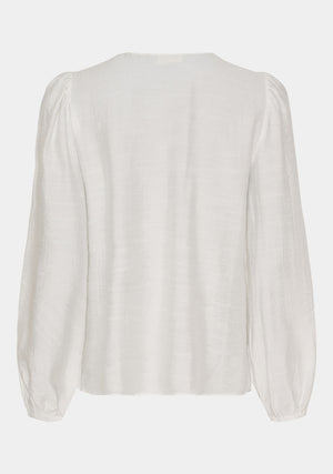 I SAY Lykke V-Neck Blouse Blouses 101 Broken White